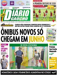 Capa do jornal Diário Gaúcho 11/02/2020