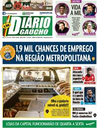 Capa do jornal Diário Gaúcho 11/08/2020