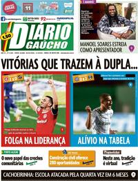 Capa do jornal Diário Gaúcho 11/09/2020