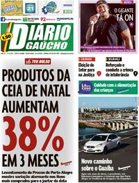 Capa do jornal Diário Gaúcho 11/12/2020
