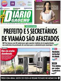 Capa do jornal Diário Gaúcho 13/02/2020