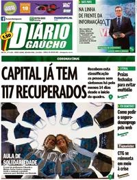 Capa do jornal Diário Gaúcho 13/04/2020