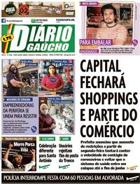 Capa do jornal Diário Gaúcho 13/06/2020