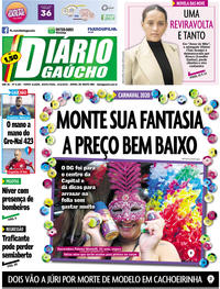 Capa do jornal Diário Gaúcho 14/02/2020