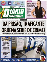 Capa do jornal Diário Gaúcho 14/03/2020