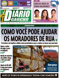 Capa do jornal Diário Gaúcho 14/04/2020
