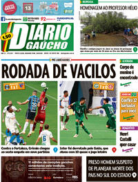 Capa do jornal Diário Gaúcho 14/09/2020