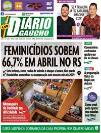 Capa do jornal Diário Gaúcho 15/05/2020