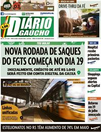 Capa do jornal Diário Gaúcho 15/06/2020