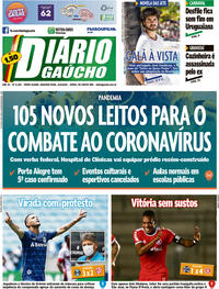 Capa do jornal Diário Gaúcho 16/03/2020