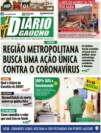 Capa do jornal Diário Gaúcho 16/06/2020