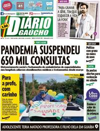 Capa do jornal Diário Gaúcho 16/10/2020