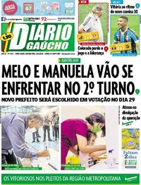 Capa do jornal Diário Gaúcho 16/11/2020