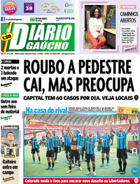 Capa do jornal Diário Gaúcho 17/02/2020