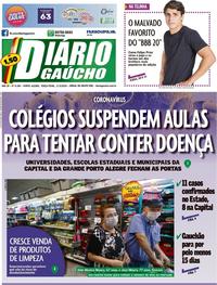 Capa do jornal Diário Gaúcho 17/03/2020