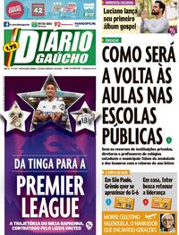 Capa do jornal Diário Gaúcho 17/10/2020