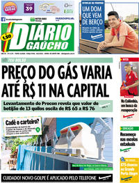 Capa do jornal Diário Gaúcho 18/02/2020