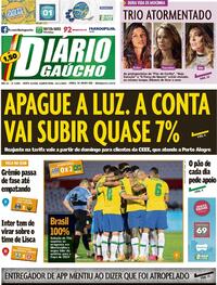 Capa do jornal Diário Gaúcho 18/11/2020