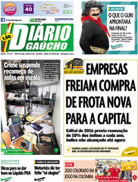 Capa do jornal Diário Gaúcho 19/02/2020