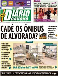 Capa do jornal Diário Gaúcho 19/05/2020