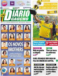 Capa do jornal Diário Gaúcho 20/01/2020