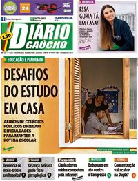 Capa do jornal Diário Gaúcho 20/04/2020