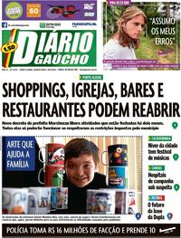 Capa do jornal Diário Gaúcho 20/05/2020