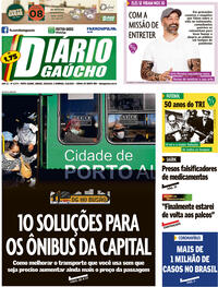 Capa do jornal Diário Gaúcho 20/06/2020
