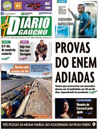 Capa do jornal Diário Gaúcho 21/05/2020