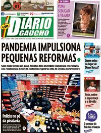 Capa do jornal Diário Gaúcho 21/08/2020