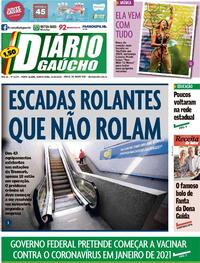Capa do jornal Diário Gaúcho 21/10/2020