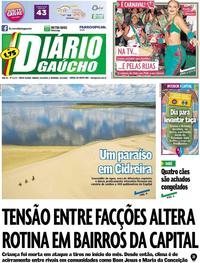 Capa do jornal Diário Gaúcho 22/02/2020