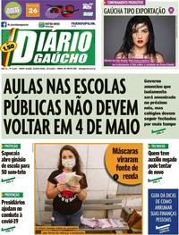 Capa do jornal Diário Gaúcho 22/04/2020
