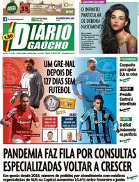 Capa do jornal Diário Gaúcho 22/07/2020