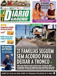 Capa do jornal Diário Gaúcho 22/08/2020