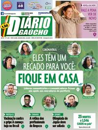 Capa do jornal Diário Gaúcho 23/03/2020