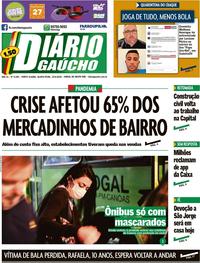 Capa do jornal Diário Gaúcho 23/04/2020
