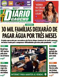 Capa do jornal Diário Gaúcho 24/04/2020