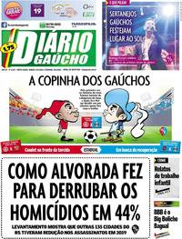 Capa do jornal Diário Gaúcho 25/01/2020