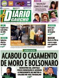 Capa do jornal Diário Gaúcho 25/04/2020