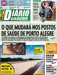 Capa do jornal Diário Gaúcho 25/09/2020