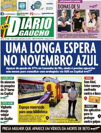 Capa do jornal Diário Gaúcho 25/11/2020