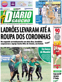 Capa do jornal Diário Gaúcho 26/02/2020