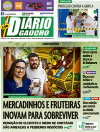 Capa do jornal Diário Gaúcho 26/03/2020