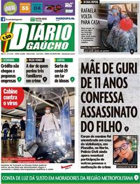 Capa do jornal Diário Gaúcho 26/05/2020