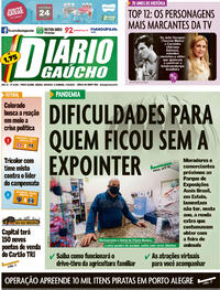 Capa do jornal Diário Gaúcho 26/09/2020