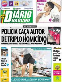 Capa do jornal Diário Gaúcho 28/01/2020
