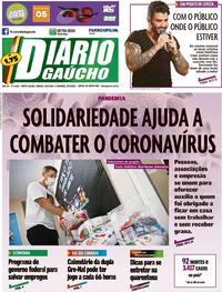 Capa do jornal Diário Gaúcho 28/03/2020