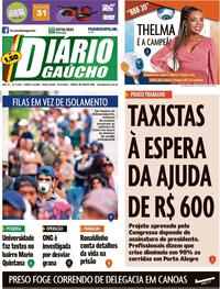 Capa do jornal Diário Gaúcho 28/04/2020