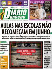 Capa do jornal Diário Gaúcho 28/05/2020